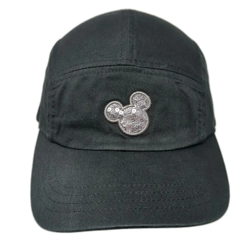 Disney Parks 5 Panel Black One Size Mickey Mouse Sequin Slideback Adjustable Hat